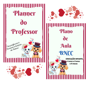 PLANO DE AULA BNCC EM FICHA E PLANNER EDUCAÇÃO INFANTIL: 4 anos a 5 anos e 11 meses